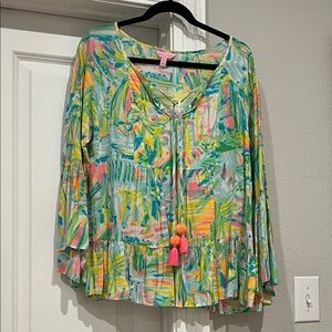 Lilly Pulitzer Multicolor Blouse with Tassels